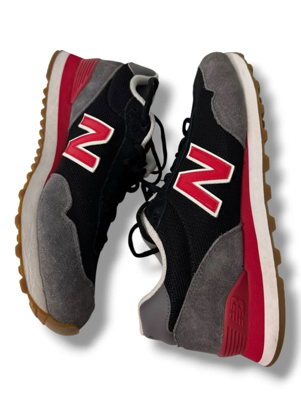 New Balance 515v3 Men’s Sneakers Size 8 Black Team Red Suede Mesh Retro Shoes